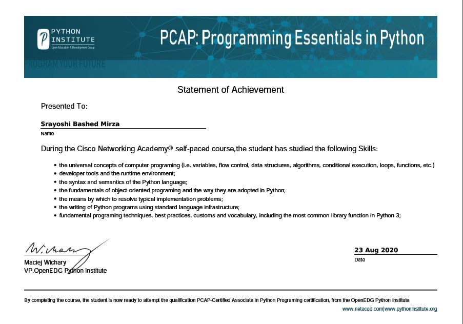 PCAP: Program Essentials in Python